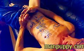 Manpuppy - Gay DILF Body Drawing Fetish and Cum