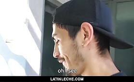 Cute straight latin guy stopped on the street and paid to suck